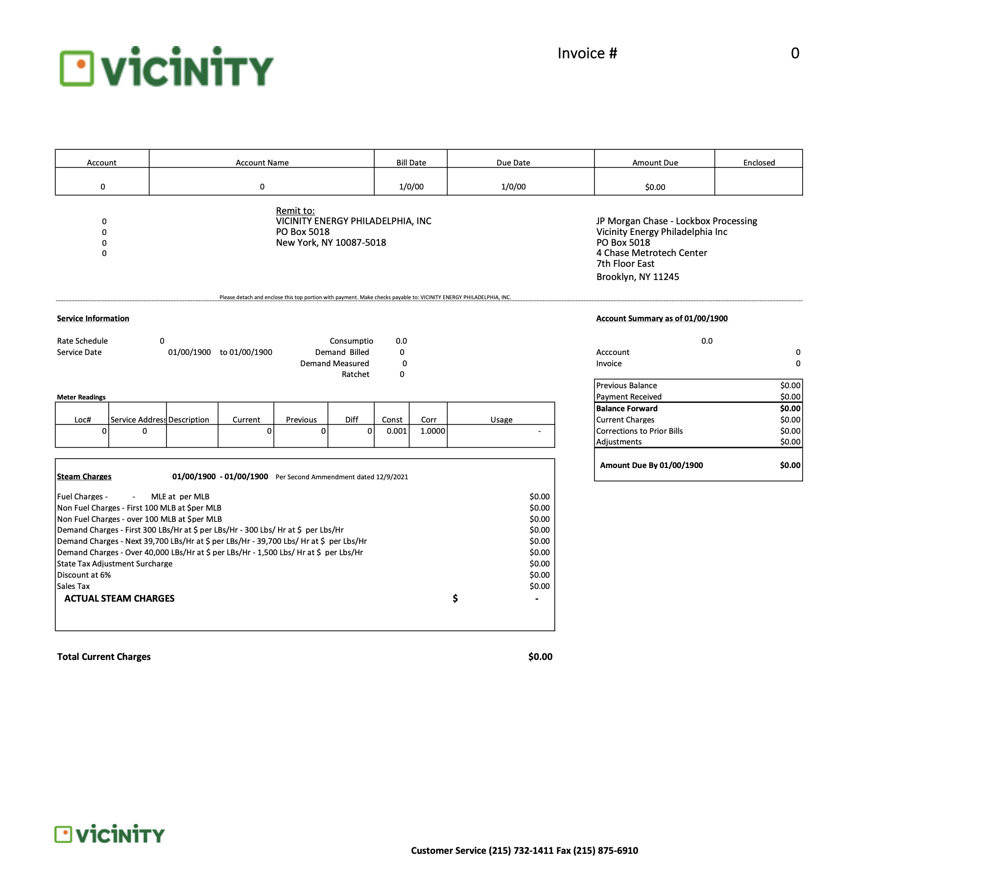 Sample Vicinity Energy Bill